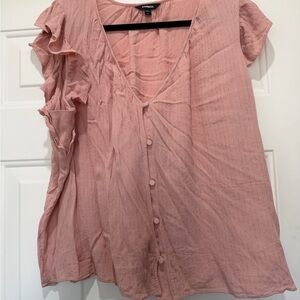 Express Blush Ruffled Blouse